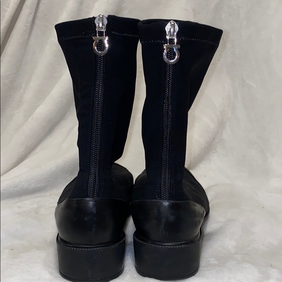 Salvatore Ferragamo Black Leather / Fabric Boots - Picture 2 of 10